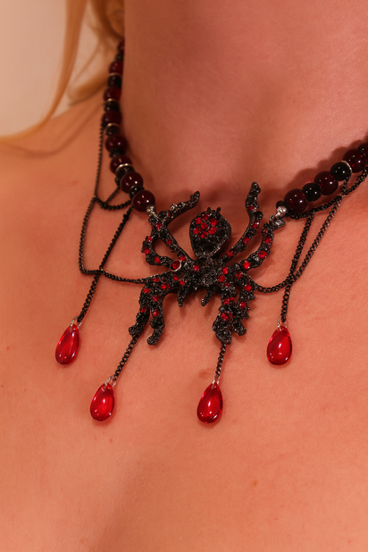 Goth Style Spider Necklace