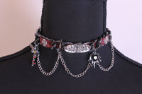 Gothic Y2K Black Heart Chain Choker Necklace – Silver Cross & Layered Metal Chains