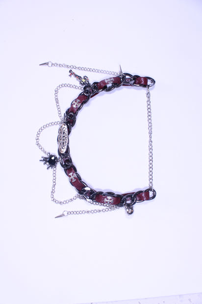 Gothic Y2K Black Heart Chain Choker Necklace – Silver Cross & Layered Metal Chains