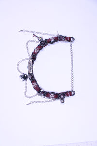 Gothic Y2K Black Heart Chain Choker Necklace – Silver Cross & Layered Metal Chains