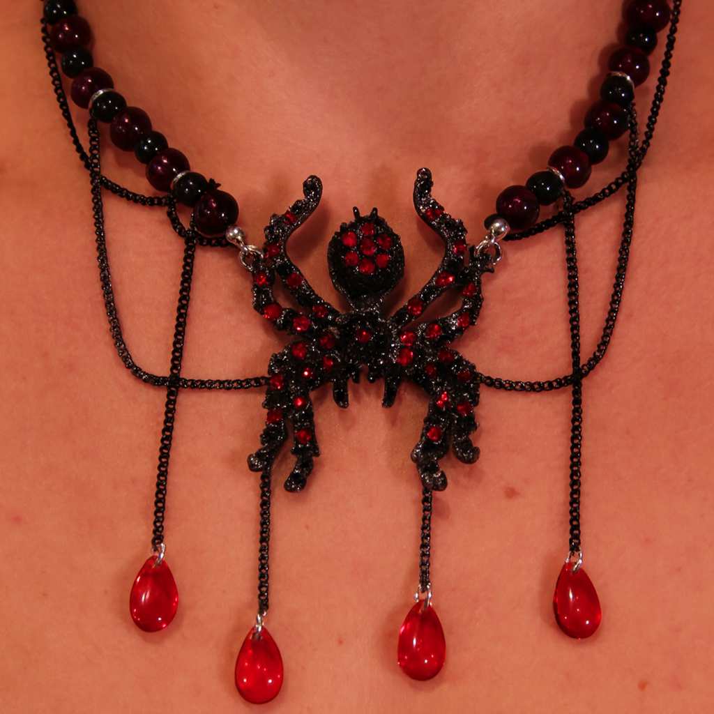 Goth Style Spider Necklace